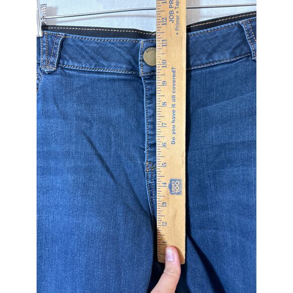 Democracy Jeans 22W Ab Solution Elastic Waist Blue Denim Straight Leg Stretch - Picture 6 of 12